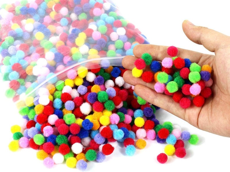 FKEYTO 2000pcs Craft Pom Poms, 1cm Fuzzy Pompom Puff Balls for DIY Arts, Crafts Projects, Home Decorations - Image 4